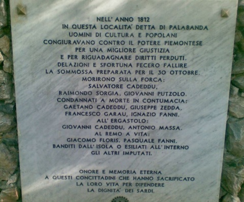 Lapide Commemorativa della Congiura di Palabanda