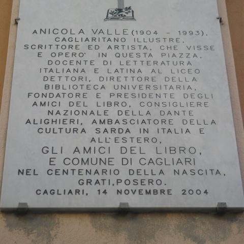 Lapide Commemorativa di Nicola Valle